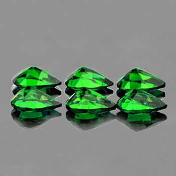 5x3 mm Pear 6 pieces AAA Luster Natural Intense Chrome Green Diopside [Flawless-VVS]
