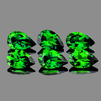 5x3 mm Pear 6 pieces AAA Luster Natural Intense Chrome Green Diopside [Flawless-VVS]