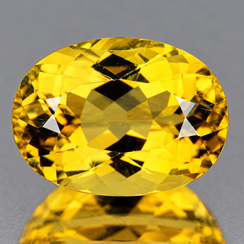 14.5x10.5 mm Oval 6.27ct Brilliant Luster Natural Intense Golden Yellow Beryl 'Heliodor' [Flawless-VVS]