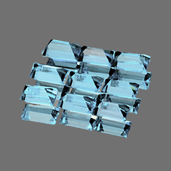 5x3 mm Baguette 9 pieces AAA Brilliant Luster Natural Sky Blue Topaz [Flawless-VVS]