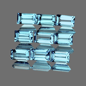 5x3 mm Baguette 9 pieces AAA Brilliant Luster Natural Sky Blue Topaz [Flawless-VVS]