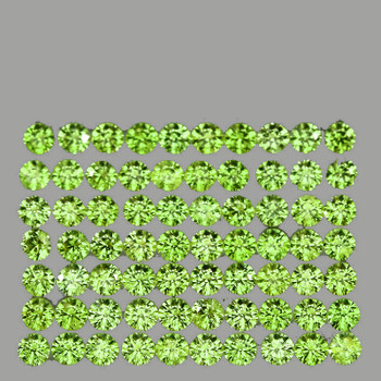 1.20 mm Round Machine Cut 100 pcs AAA Fire Luster Natural Green Peridot [Flawless-VVS]