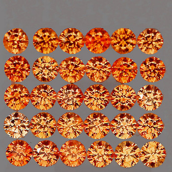 1.50 mm Round 50 pcs Extreme Brilliancy Natural Golden Orange Sapphire [Flawless-VVS]