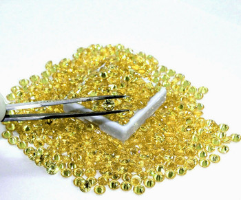 1.00 mm Round Machine Cut 100 pcs Superb Luster Natural Canary Yellow Sapphire [Flawless-VVS]