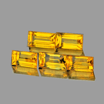3.5x2.5 mm Baguette 5 pieces AAA Fire Luster Natural Ceylon Intense Yellow Sapphire [IF-VVS]