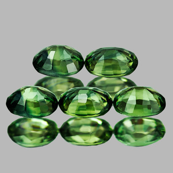 4x3 mm Oval 5pcs Top Luster Natural Madagascar Intense Green Sapphire [Flawless-VVS]