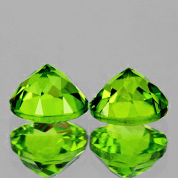 6.00 mm Round 2 pieces Natural AAA Fire Green Peridot [Flawless-VVS]