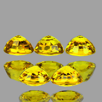 3.20 mm Round 5 pieces AAA Fire Natural Yellow Sapphire [Flawless-VVS]-AAA Grade