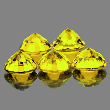 3.20 mm Round 5 pieces AAA Fire Natural Canary Yellow Sapphire [Flawless-VVS]-AAA Grade