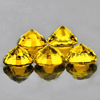 3.30 mm Round 5 pieces AAA Fire Natural Intense Yellow Sapphire [Flawless-VVS]-AAA Grade