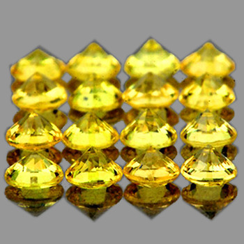 1.70 mm Round Machine Cut 40 pcs AAA Fire Natural Yellow Sapphire [Flawless-VVS]-AAA Grade