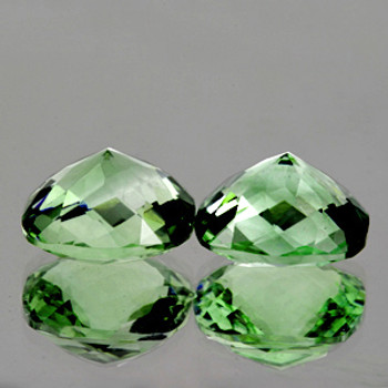 8.00 mm Cushion Checker 2 pcs AAA Luster Natural Sparkling Green Amethyst 'Prasiolite' [Flawless-VVS]