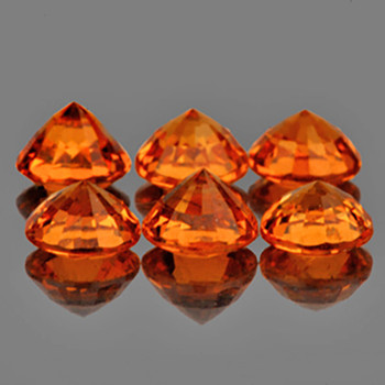 3.00 mm Round Step Cut 6 pieces AAA Fire Luster Natural Golden Orange Sapphire [Flawless-VVS]-AAA Grade