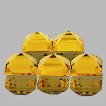 6.00 mm Square 5 pieces Natural Golden Yellow Citrine [Flawless-VVS]