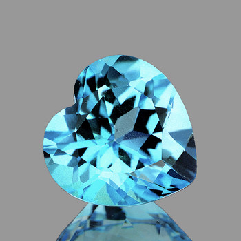 7.00 mm Heart 1 piece AAA Luster Natural Intense Sky Blue Topaz [Flawless-VVS]