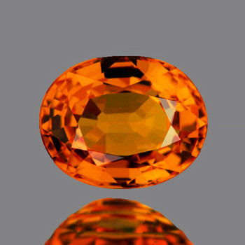 10x8 mm Oval 3.69cts AAA Fire Sparkles Natural Top Orange Yellow Sapphire [VVS]-AAA Grade-Free Certificate
