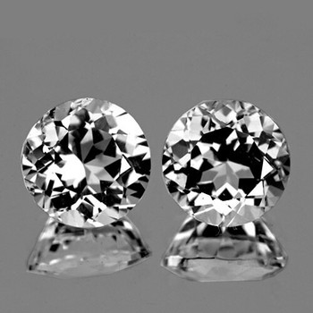 10.00 mm Round 2 pieces AAA Brilliant Fire Natural White Topaz [Flawless-VVS]