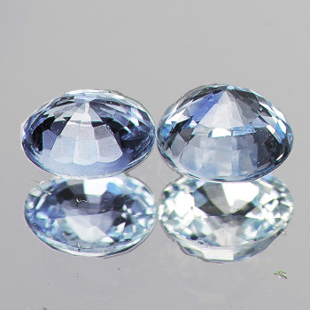 5.5x4.5 mm Oval 2pcs AAA Luster Natural Brilliant Off White Sapphire [Flawless-VVS]