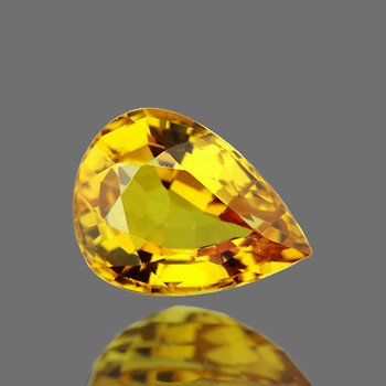 7x5 mm Pear 0.81ct AAA Fire Luster Natural Top Intense Yellow Sapphire [Flawless-VVS]-AAA Grade
