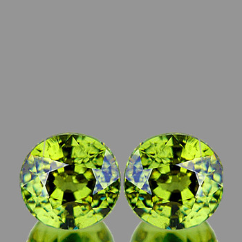 3.80 mm Round 2pcs Rainbow Sparkles Natural Lime Green Demantoid Garnet [VVS]