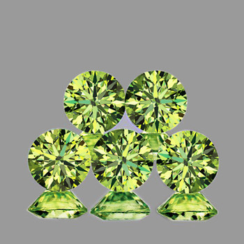 3.40 mm Round 5 pcs Superb AAA Fire Natural Golden Green Sapphire [Flawless-VVS]-AAA Grade