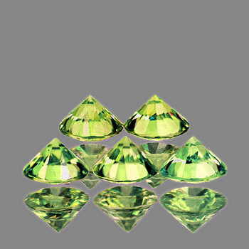 3.40 mm Round 5 pcs Superb AAA Fire Natural Golden Green Sapphire [Flawless-VVS]-AAA Grade