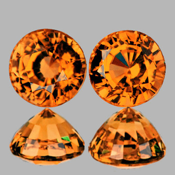 4.30 mm Round 2 pieces AAA Fire Sparkles Natural Golden Yellow Sapphire [Flawless-VVS]-AAA Grade