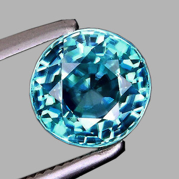 7.00 mm Round 1 piece AAA Outstanding Fire Luster Natural Seafoam Blue Zircon [Flawless-VVS]