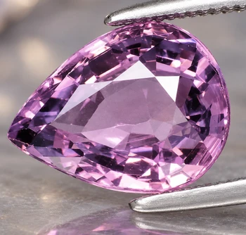 8x6 mm Pear 1.42ct AAA Luster Natural Unheated-Untreated Purple Sapphire [Flawless-VVS]-Free Certificate