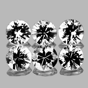 3.20 mm Round 6 pcs AAA Fire Luster Natural White Sapphire [Flawless-VVS]