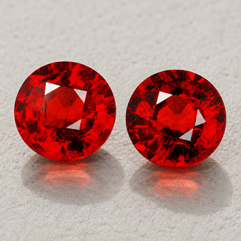 3.50 mm Round 2 pcs AAA Luster Natural Orange Red Sapphire [Flawless-VVS]