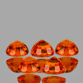 3.20 mm Round Step Cut 5 pcs AAA Fire Luster Natural Orange Sapphire [Flawless-VVS]-AAA Grade