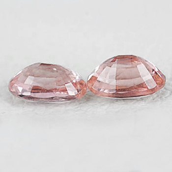 6x4 mm Oval 2 pcs Sparkling Natural Peach Pink Sapphire [Flawless-VVS]-Rare