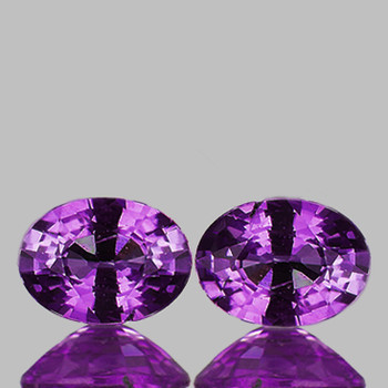 4.5x3.5 mm Oval 2pcs AAA Fire Natural Purple Sapphire [Flawless-VVS]-AAA Grade