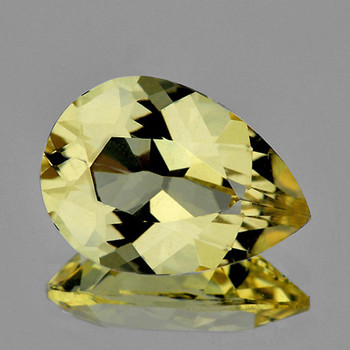 12x8 mm Pear 2.82ct Brilliant Luster Natural Golden Yellow Beryl 'Heliodor' [Flawless-VVS]