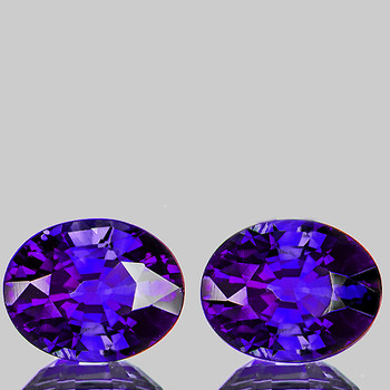 4x3 mm Oval 2pcs AAA Fire Natural Intense Purple Sapphire [Flawless-VVS]