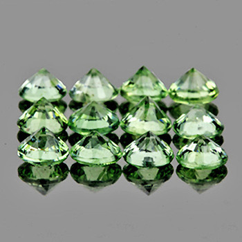 2.70 mm Round Machine Cut 12 pieces Fire Luster Natural Green Sapphire [Flawless-VVS]