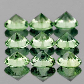 2.80 mm Round Machine Cut 9pcs Lustrous Natural Green Sapphire [Flawless-VVS]