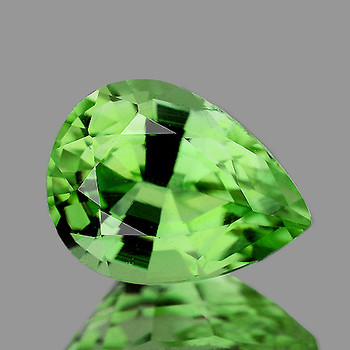 8x6 mm Pear 1.15ct Sparkling Luster Natural Apple Green Tourmaline [Flawless-VVS]