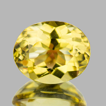 10.5x8.5 mm Oval 3.00ct Brilliant Luster Natural Sparkling Yellow Beryl 'Heliodor' [Flawless-VVS]