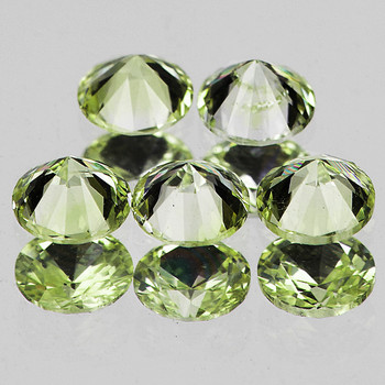 3.50 mm Round 5 pcs Extreme Brilliancy Natural Unheated Yellow Green Sapphire [Flawless-VVS]-Top Grade