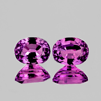 4.5x3.5 mm Oval 2 pcs Top Luster Natural Pink Purple Sapphire [Flawless-VVS]-AAA Grade