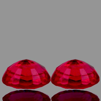 8x6 mm Oval 2 Pieces Lustrous Natural Red Mozambique Ruby [VVS]-Top Color