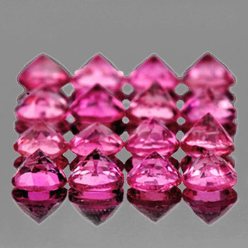 2.50 mm Round 16 pcs TopLuster Natural Intense Pink Tourmaline [Flawless-VVS]