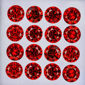2.30 mm Round Machine Cut 16pcs Superb Brilliancy Natural Intense Red Sapphire [Flawless-VVS]