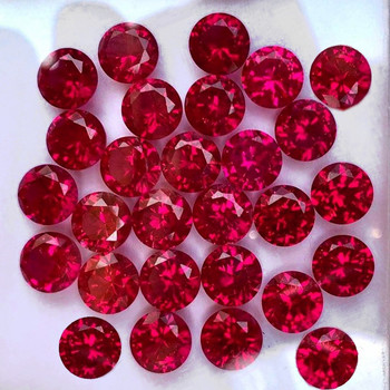 1.70 mm Round 35pcs AAA Fire Luster Natural Intense Pink Red Mogok Ruby [Flawless-VVS]-AAA Grade
