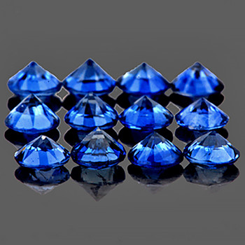 2.50 mm Round 12pcs AAA Fire Natural Intense Blue Sapphire [Flawless-VVS]