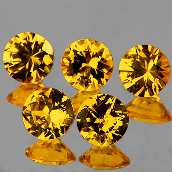 3.20 mm Round 5 pieces AAA Fire Natural Intense Yellow Sapphire [Flawless-VV 3.20 mm Round 5 pieces AAA Fire Natural Intense Yellow Sapphire [Flawless-VV