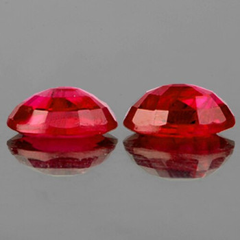 7x5 mm Oval 2 Pieces Top Luster Natural Red Mozambique Ruby [VVS-VS]-Top Color