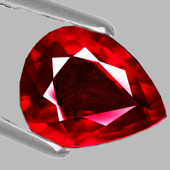 11x9 mm Pear 1 Piece Top Luster Natural Red Mozambique Ruby [VVS-VS]-Top Color